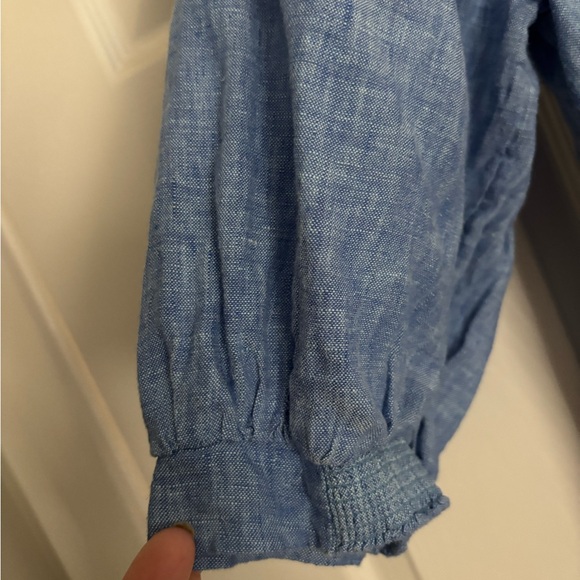 NWT Lilly Pulitzer Women’s Linen Blue Casual Casual Top Size 12 - Picture 4 of 6